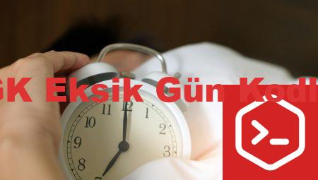 SGK Eksik Gün Kodları